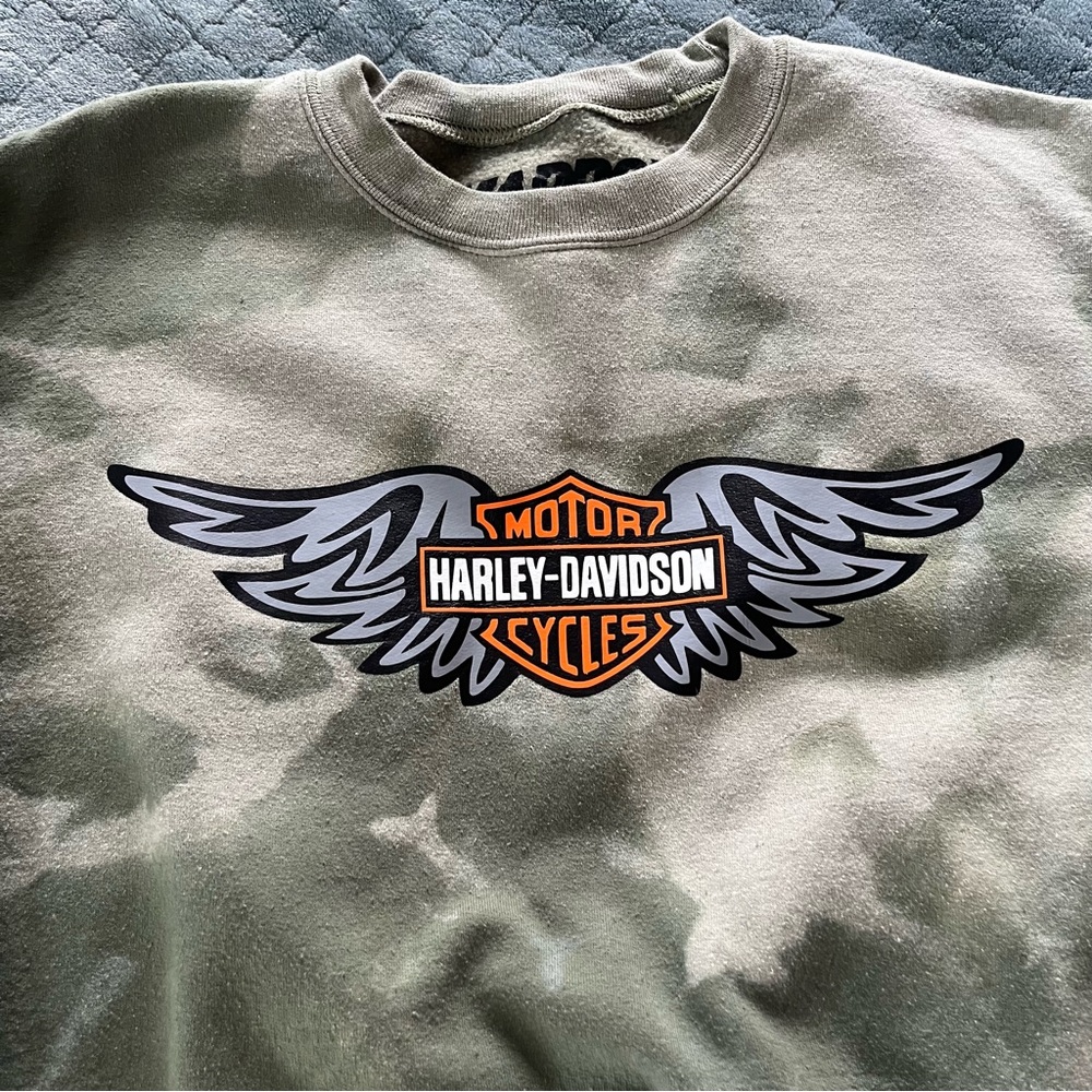 Harley-Davidson Green camo Graphic Sweatshirt M - Picture 2 of 4